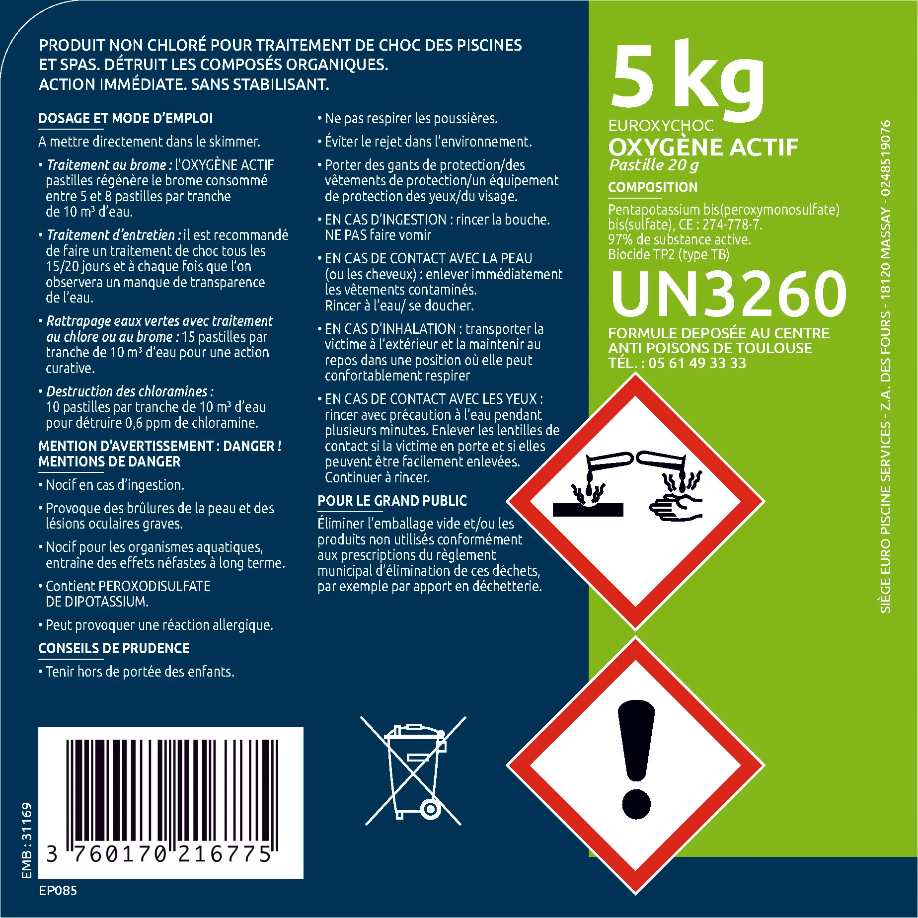 OXYGÈNE ACTIF 5 KG