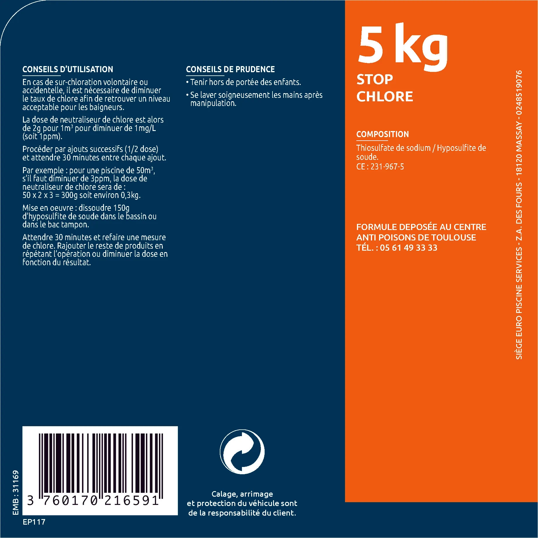 STOP CHLORE 5 KG
