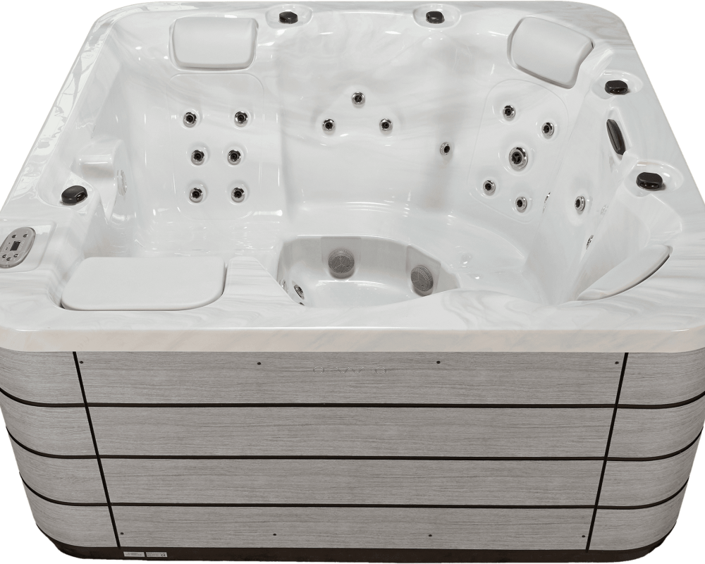 Spa OEWEO Confort 5, modèle familial avec 5 places, dont 1 allongée, et jets massants.