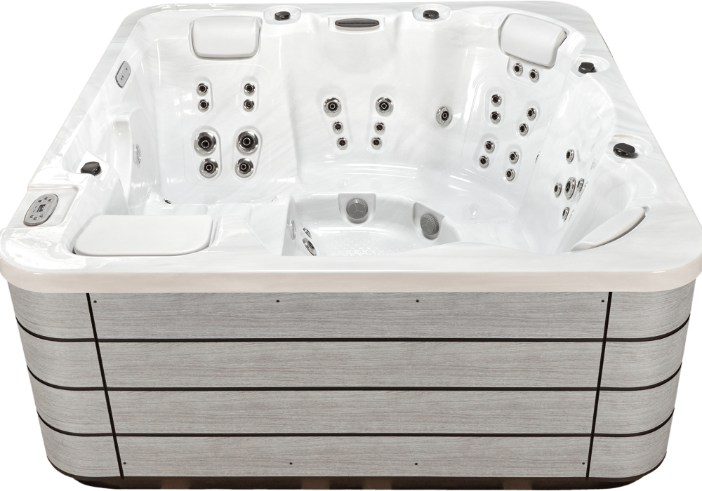Spa OEWEO Confort XL5, 6 places avec siège enfant et design spacieux pour une relaxation complète.